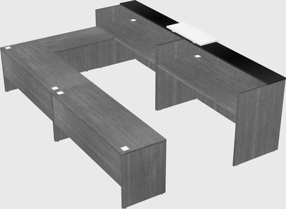 Shared one sided u-shaped reception desk