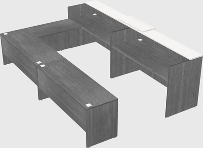 Shared one sided u-shaped reception desk
