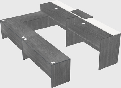 Shared one sided u-shaped reception desk