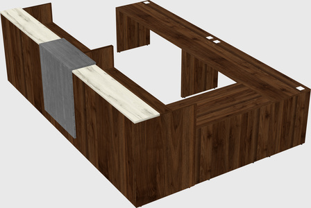 Shared one sided u-shaped reception desk