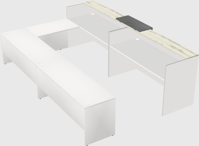 Shared one sided u-shaped reception desk