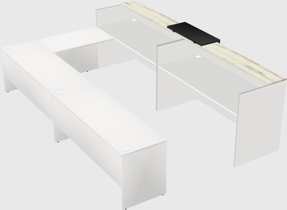Shared one sided u-shaped reception desk