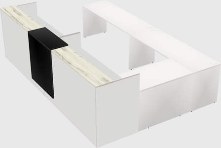 Shared one sided u-shaped reception desk