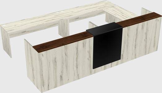 Shared one sided u-shaped reception desk