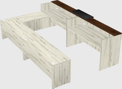 Shared one sided u-shaped reception desk