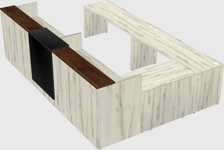 Shared one sided u-shaped reception desk