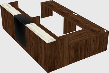 Shared one sided u-shaped reception desk