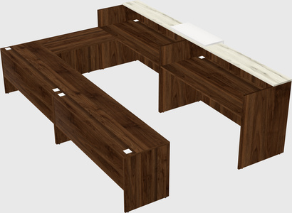 Shared one sided u-shaped reception desk