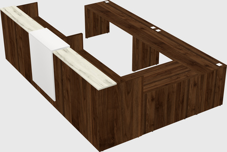 Shared one sided u-shaped reception desk