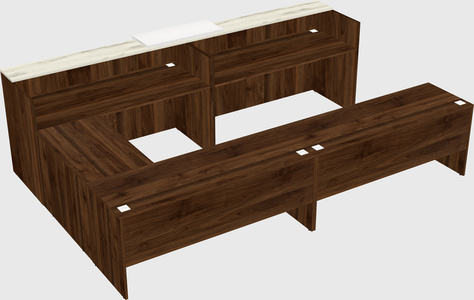 Shared one sided u-shaped reception desk