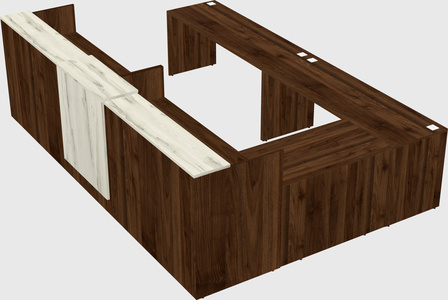 Shared one sided u-shaped reception desk