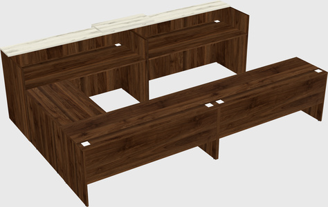 Shared one sided u-shaped reception desk