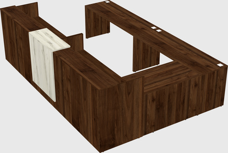 Shared one sided u-shaped reception desk