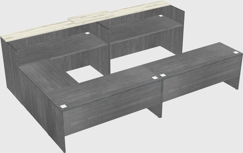 Shared one sided u-shaped reception desk