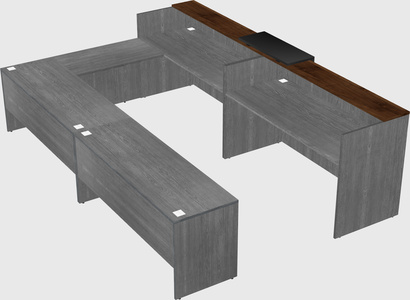 Shared one sided u-shaped reception desk