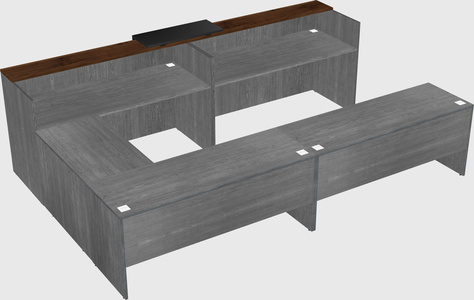 Shared one sided u-shaped reception desk