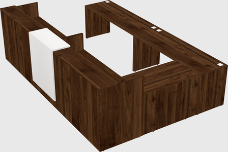 Shared one sided u-shaped reception desk