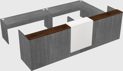 Shared one sided u-shaped reception desk