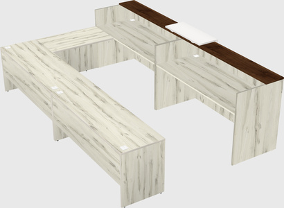 Shared one sided u-shaped reception desk