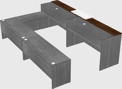 Shared one sided u-shaped reception desk