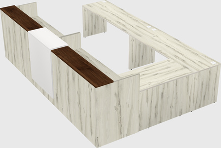 Shared one sided u-shaped reception desk