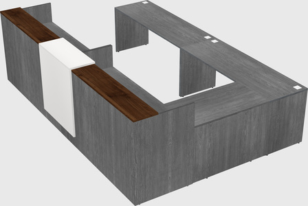 Shared one sided u-shaped reception desk