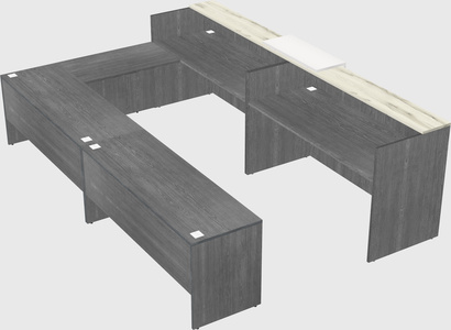 Shared one sided u-shaped reception desk