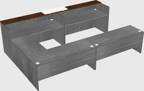 Shared one sided u-shaped reception desk