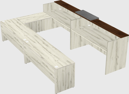 Shared one sided u-shaped reception desk