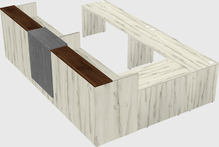 Shared one sided u-shaped reception desk