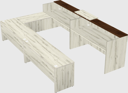 Shared one sided u-shaped reception desk