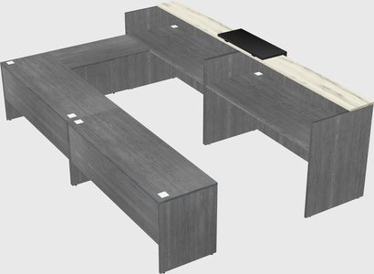 Shared one sided u-shaped reception desk