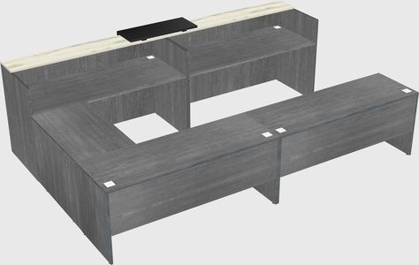 Shared one sided u-shaped reception desk