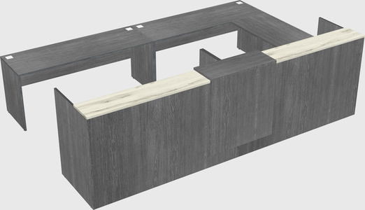 Shared one sided u-shaped reception desk
