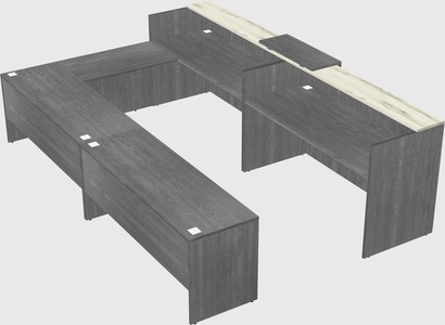 Shared one sided u-shaped reception desk