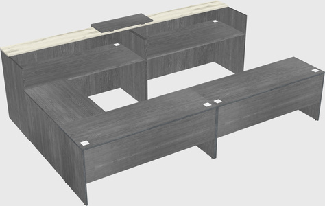 Shared one sided u-shaped reception desk