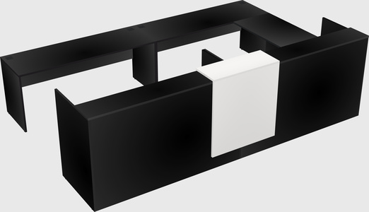 Shared one sided u-shaped reception desk