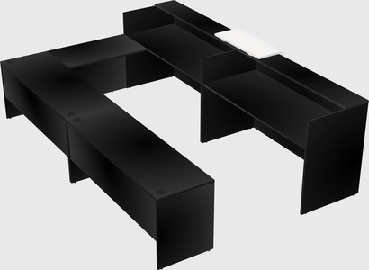 Shared one sided u-shaped reception desk