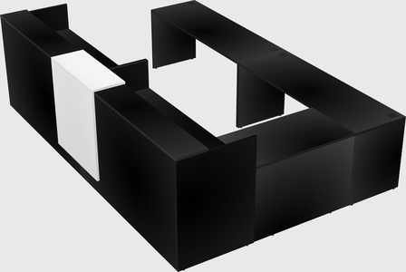 Shared one sided u-shaped reception desk