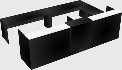 Shared one sided u-shaped reception desk