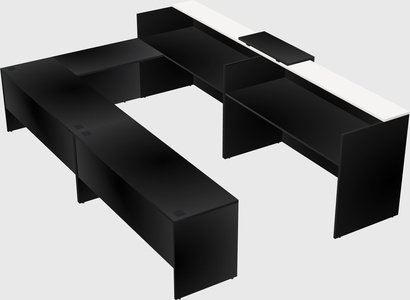 Shared one sided u-shaped reception desk
