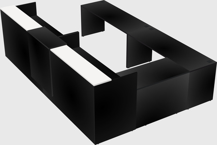 Shared one sided u-shaped reception desk