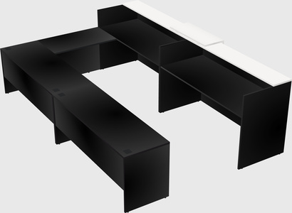 Shared one sided u-shaped reception desk