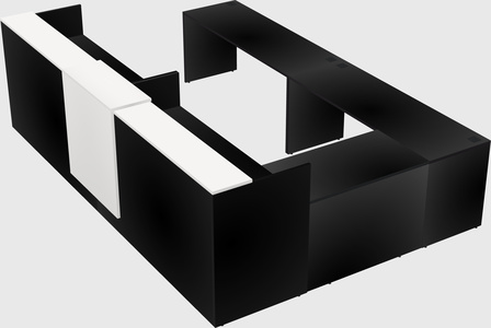 Shared one sided u-shaped reception desk