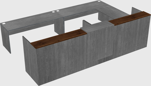 Shared one sided u-shaped reception desk