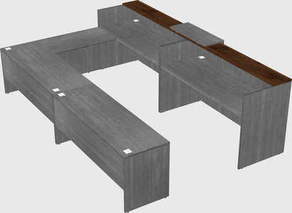 Shared one sided u-shaped reception desk