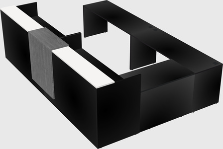 Shared one sided u-shaped reception desk