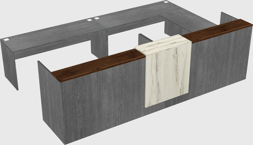 Shared one sided u-shaped reception desk