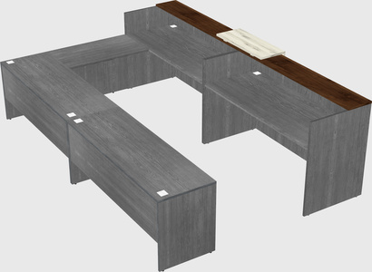 Shared one sided u-shaped reception desk