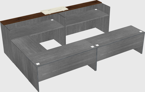 Shared one sided u-shaped reception desk